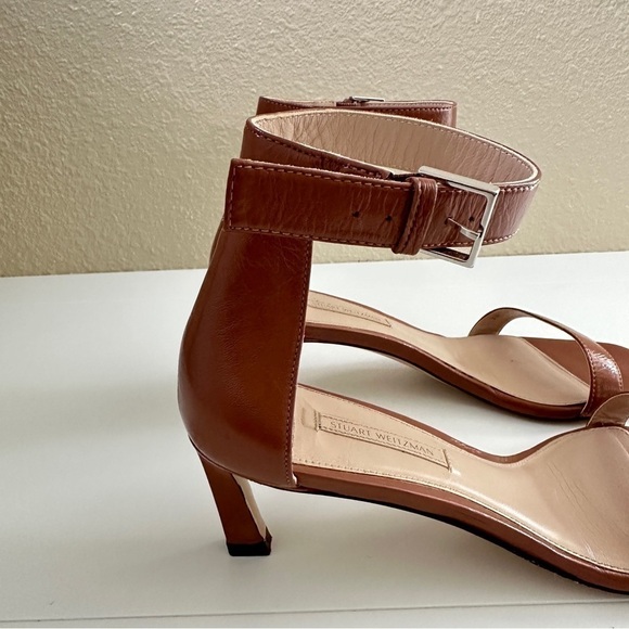 Stuart Weitzman Women's Ankle Strap Open Toe Heels Sandals in Blush Pink sz 8M - Picture 8 of 16